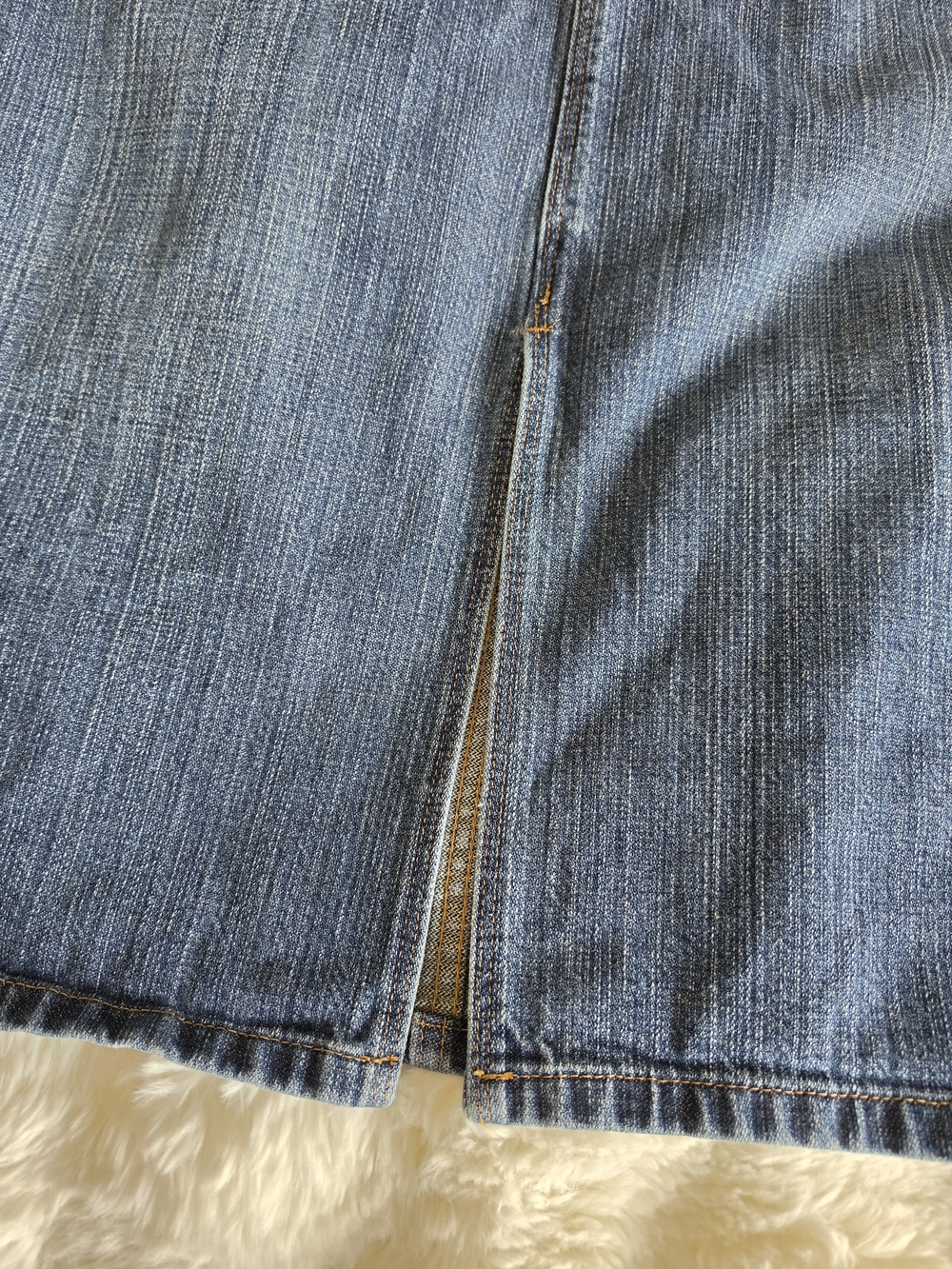 Vintage GAP Denim Midi Skirt with Front Slit - Blue - Picture 4 of 11